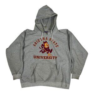 Vintage Arizona State Sun Devils Hoodie Mens Medium Gray NCAA Sparky Sweatshirt
